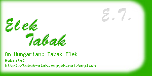 elek tabak business card